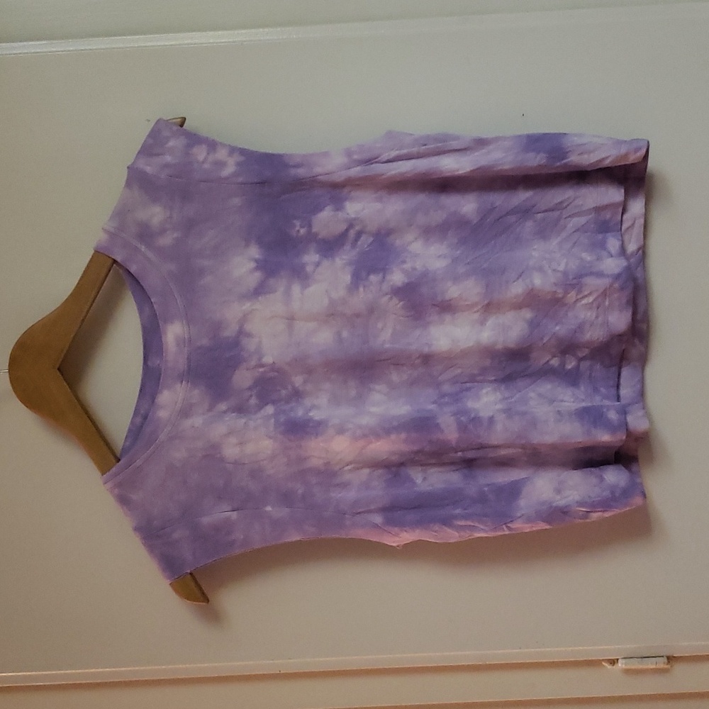Joy Lab lavender tie dye crop top, size S